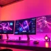 Innovative digital workspace showcasing AI NSFW technology with vibrant screens and futuristic elements.
