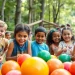 Holiday camps inspire children playing actively in a colorful and diverse camp environment.