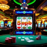 Rasakan sensasi bermain game slot depo 5rb di kasino yang meriah dengan mesin slot berwarna-warni dan meja permainan.