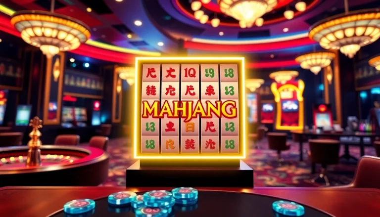 Spin the reels on the slot demo mahjong machine in a luxurious casino atmosphere.
