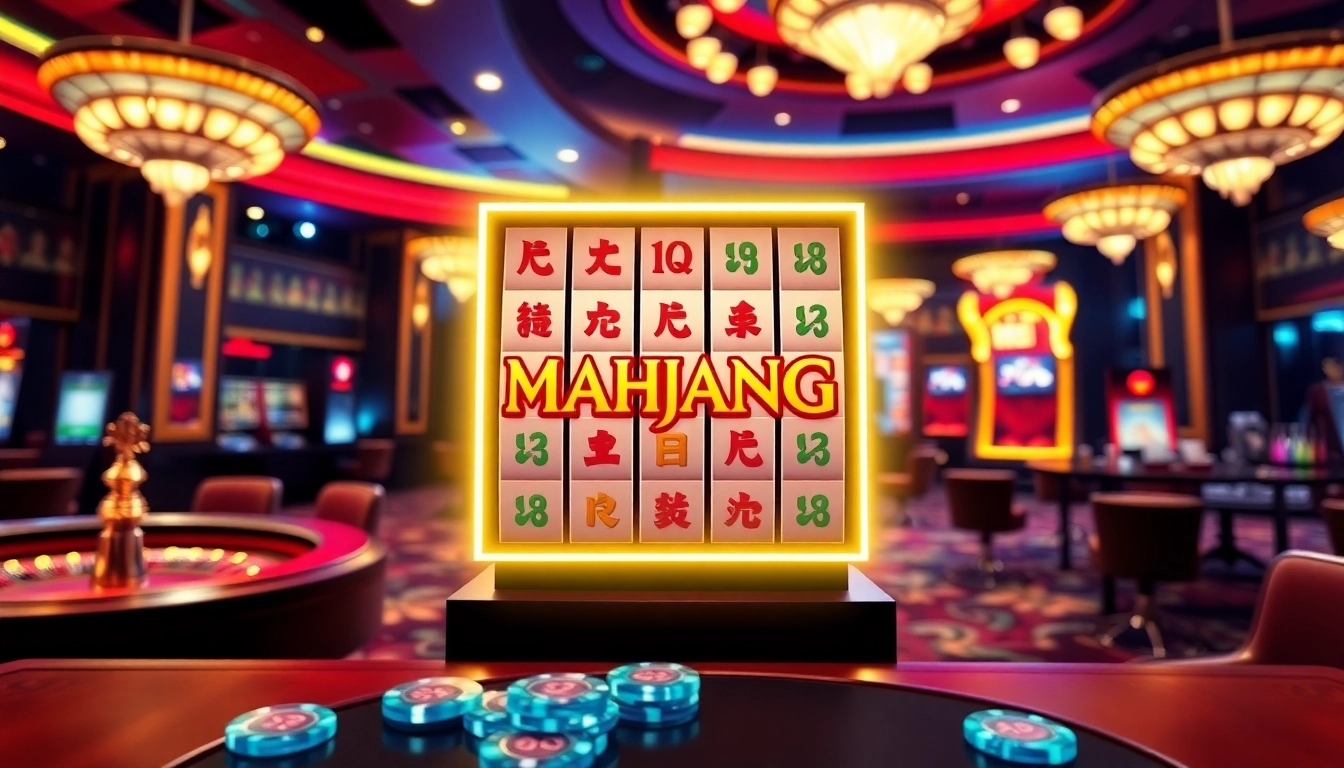 Spin the reels on the slot demo mahjong machine in a luxurious casino atmosphere.