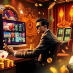 Vivez le frisson d'un casino en ligne fiable avec une scène de jeu en ligne dynamique comprenant des cartes et des machines à sous.