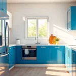 Showcasing diverse home appliances in a modern kitchen with natural lighting.