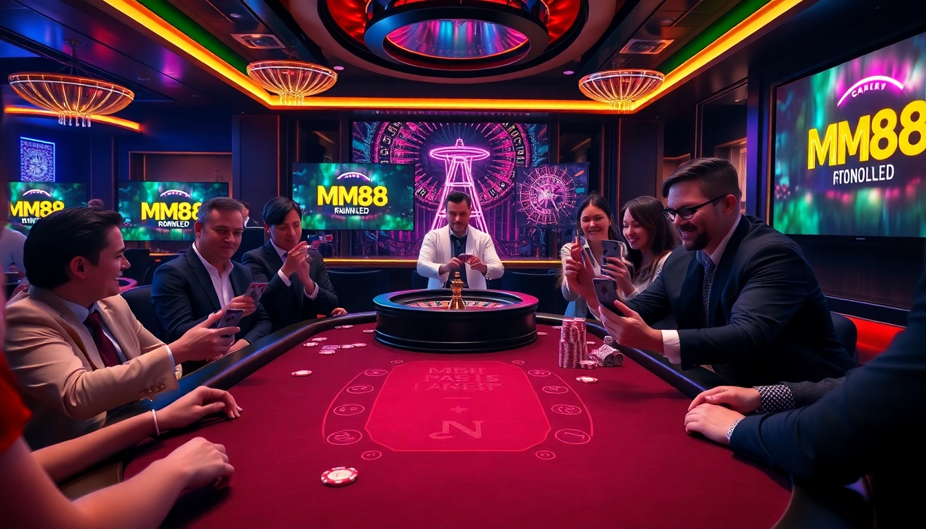 Experience the thrill of MM88 gaming with vibrant poker action and roulette excitement.