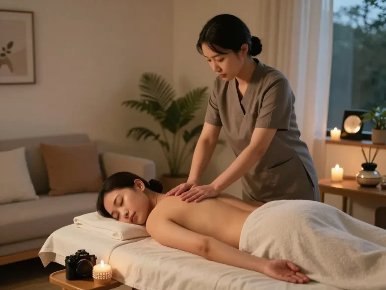 편안한 분위기의 아늑한 집에서 진행되는 출장마사지 세션.