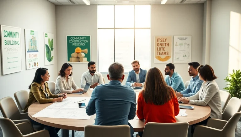Engaged participants in a professional setting advocating for construction industry improvements.