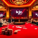 An engaging casino scene with players enjoying table games at https://www.kjc.global/, showcasing luxury and excitement.