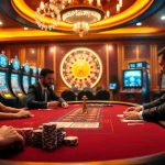Découvrez l'excitation d'un casino en ligne fiable, avec une table de poker élégante et des machines à sous éclatantes.