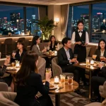 Experience the vibrant atmosphere of 강남쩜오 with stylish nightlife and premium service in a sophisticated lounge.