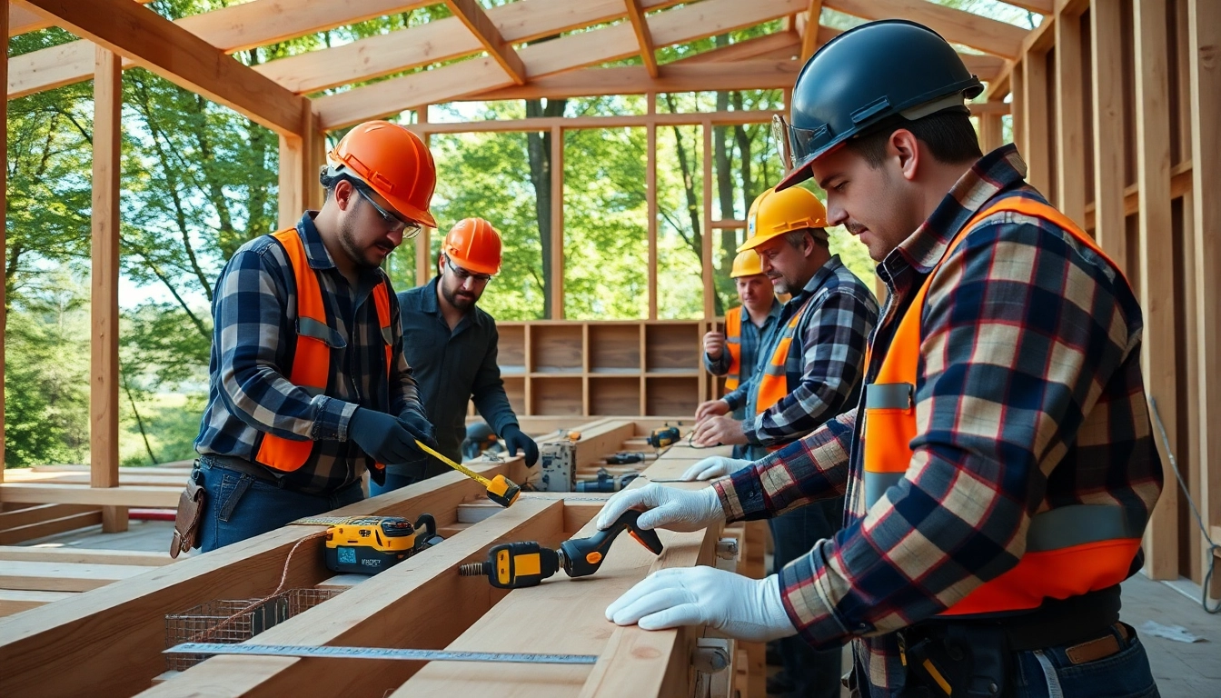 Engaging carpentry apprenticeship scene capturing hands-on training with skilled mentoring.