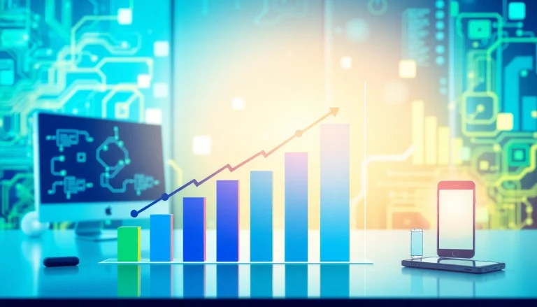 Analizuj raport IDC z danymi technologicznymi na grafice z wykresami i ikonami.