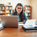 Pay someone to take TOEFL while a student studies focused at a desk.