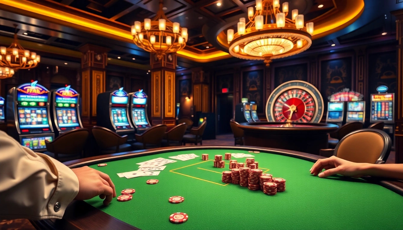 Vivez l'excitation du casino en ligne fiable avec un cadre de poker luxueux et des machines à sous vibrantes.