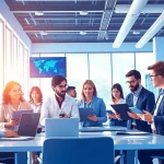 Enhance your business with managed IT services Lakeland by a dedicated team in a modern office setting.