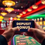 Erleben Sie den casino bonus ohne einzahlung neu auf einem Smartphone in einem lebhaften Casino-Umfeld.