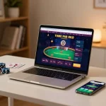 Engaging online gambling experience showcasing casino non aams legali on a laptop screen with poker elements visible