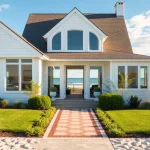 Cape Cod home addition showcasing elegant architecture and inviting landscaping.