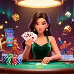 Experience engaging live video chat in a vibrant casino atmosphere with exciting elements.