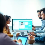Showcasing an enterprise assistant platform enhancing productivity in a team setting.