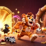 Experience the excitement of the xx7 game with a thrilling casino scene featuring a caveman and sabertooth tiger.