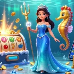 Win at situs mahjong gacor with engaging visuals of slot machines and underwater treasures.