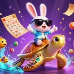 Engage with iwantogel through a vibrant lottery scene featuring lucky characters and game elements.