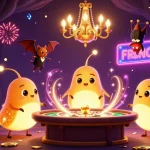 Jouez au blackjack en ligne France et découvrez un monde captivant avec l'illustration de casino illuminée.