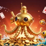 Spin the reels of the thrilling toto slot adventure with a golden kraken submarine!