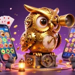Engage in thrilling action with credit card slots in a vibrant casino scene featuring dynamic characters and games.