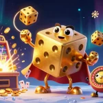 Engage with link depo 5k featuring a colorful casino scene with golden dice and slots.