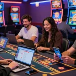 Players enjoying games at casinos accepting credit cards with vibrant visuals and engaging atmosphere.