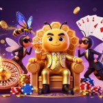 Experience thrilling action in agen judi bola with vibrant 3D illustration of gambling characters and dynamic casino elements.