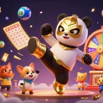 Engage with the excitements of spaceman88 login as a panda wrestler kicks through colorful lottery elements at a vibrant casino scene.